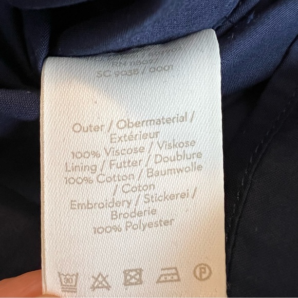 Boden Bronwen Broderie Embroidered Midi Dress in Navy and Yellow Sz 12 - Picture 13 of 16